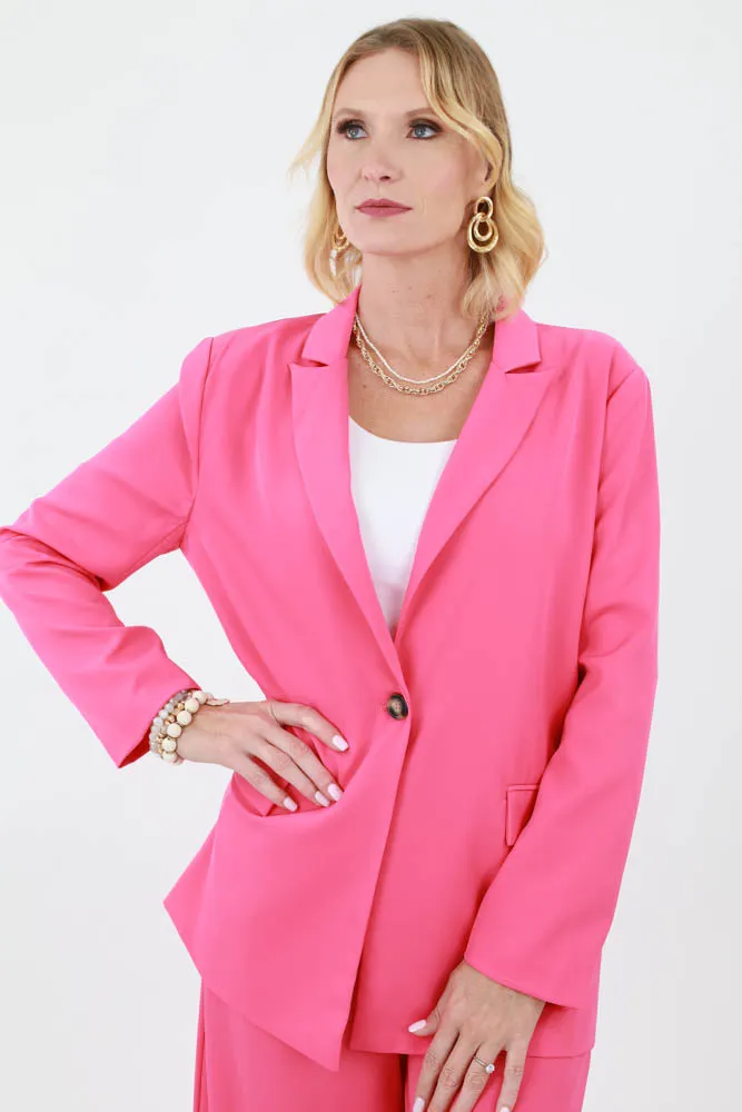 Oversized Tailored Blazer - Fuchsia