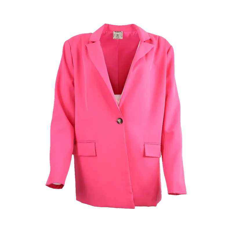 Oversized Tailored Blazer - Fuchsia