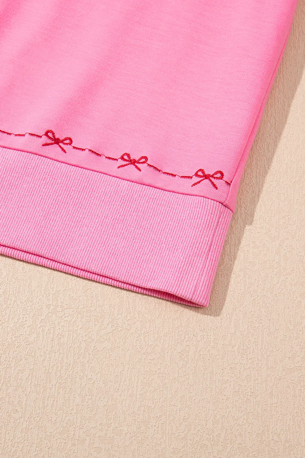 Pink Sweet Bow Trim Pearl Embellished Blouse and Skort Set