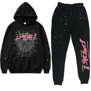 Premium Streetwear Hoodie & Pants Set - Black - Polyester