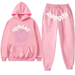 Premium Streetwear Hoodie & Pants Set - Pink - Polyester