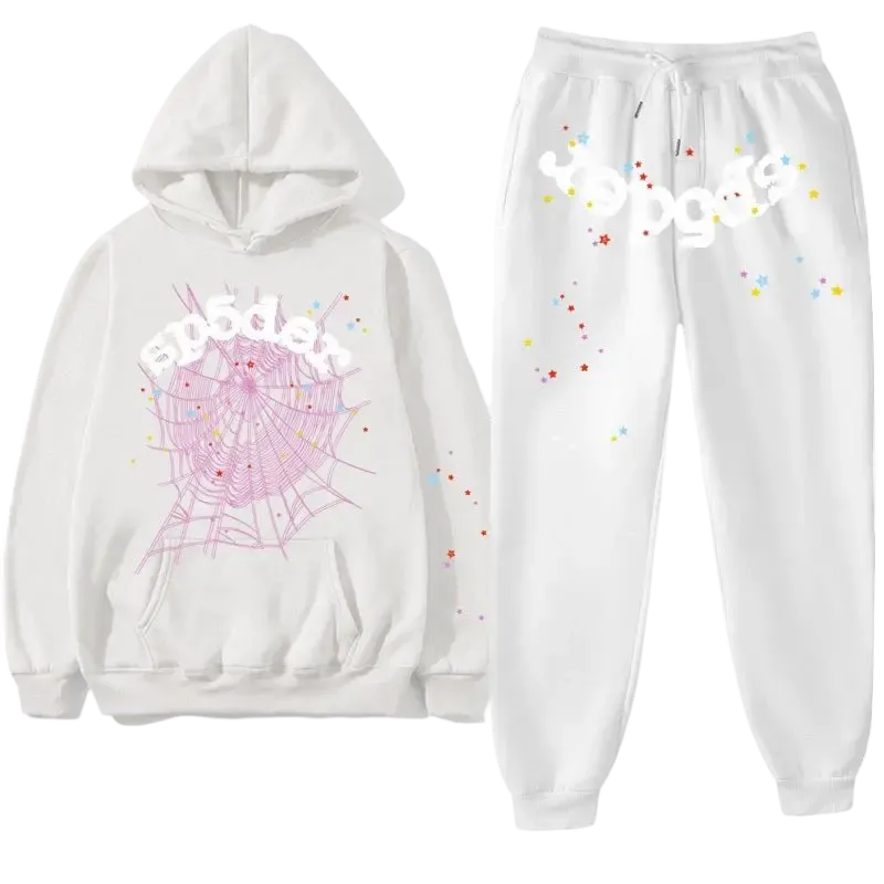 Premium Streetwear Hoodie & Pants Set - White - Polyester