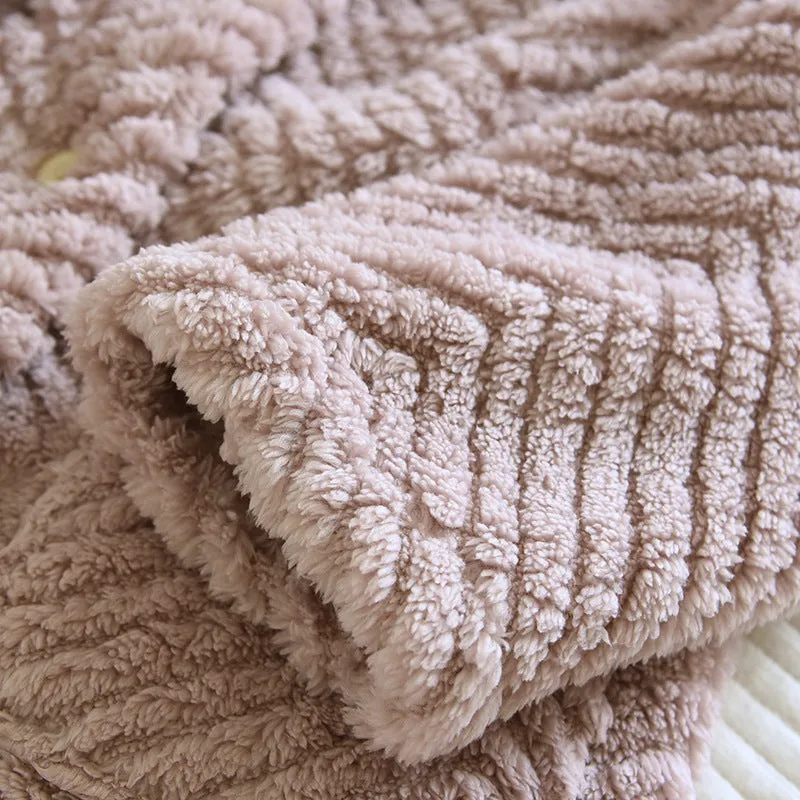 Round Neck Solid Color Flannel Fleece-lined Thickened Loungewear