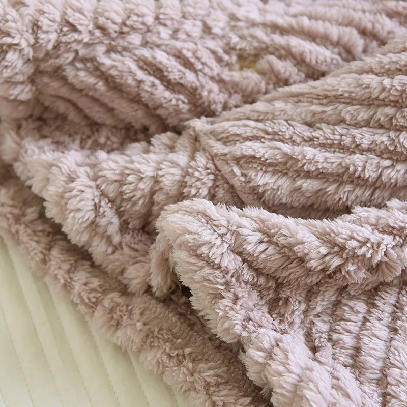 Round Neck Solid Color Flannel Fleece-lined Thickened Loungewear