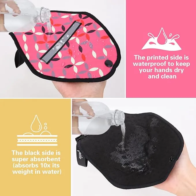 Rquite 2 Pack Pee Cloth, Reusable Pee Rag for Women Hiking Camping Backpacking, Soft Absorbent Peeing Cloth with Reflective Stripe, Ecofriendly alt. to Toilet Paper After Female Urinal