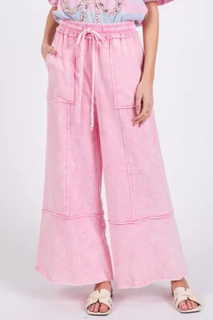 SAGE   FIG Mineral Washed Terry Wide Leg Pants