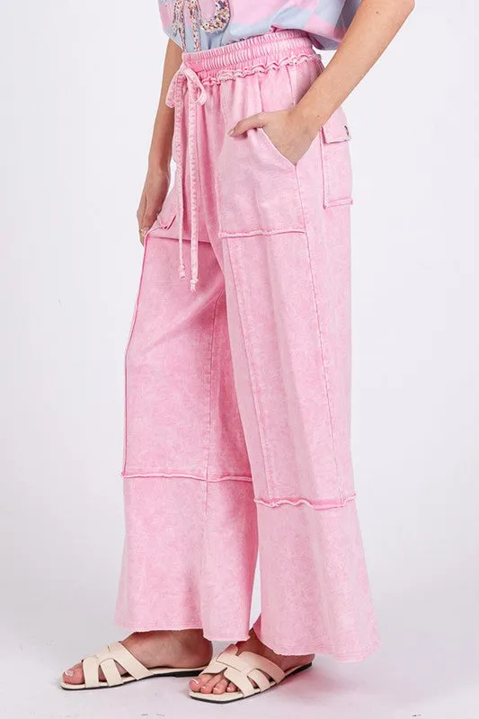 SAGE   FIG Mineral Washed Terry Wide Leg Pants