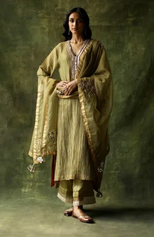 Sage Green Bahaar A-line Cut Kurta Set