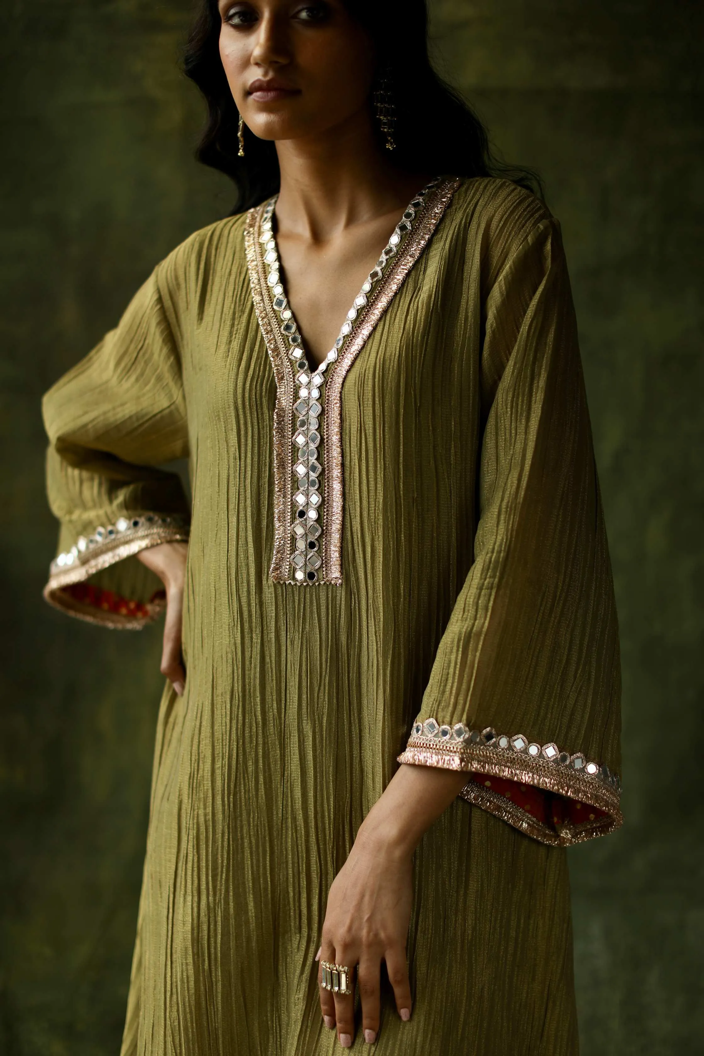Sage Green Bahaar A-line Cut Kurta Set
