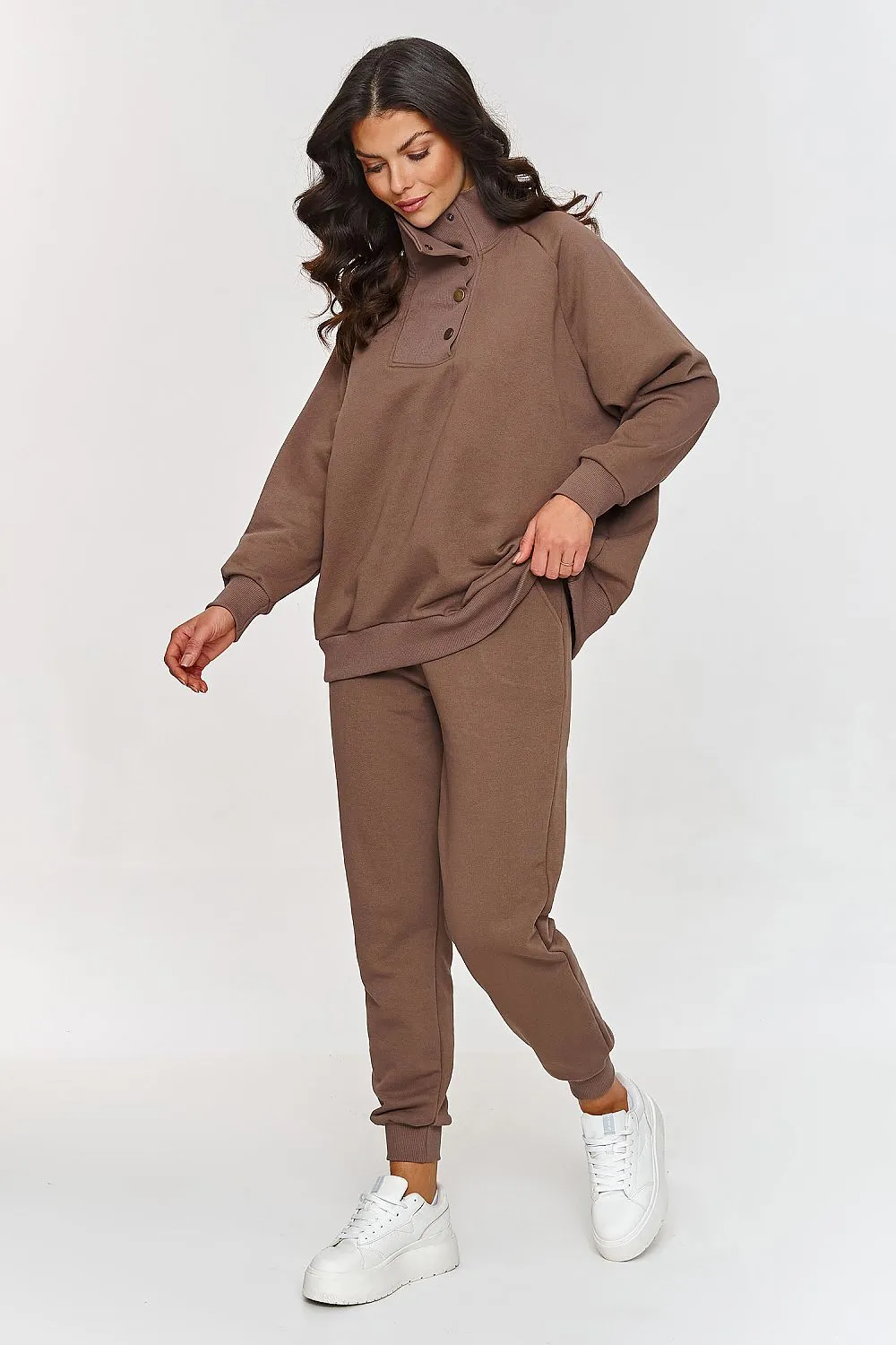 Snap-Fastened Luxe Blouse Set