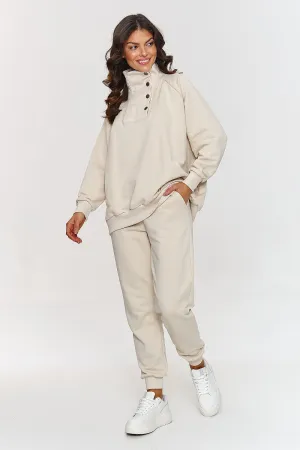 Snap-Fastened Luxe Blouse Set