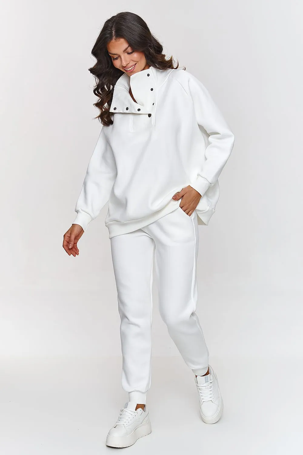 Snap-Fastened Luxe Blouse Set
