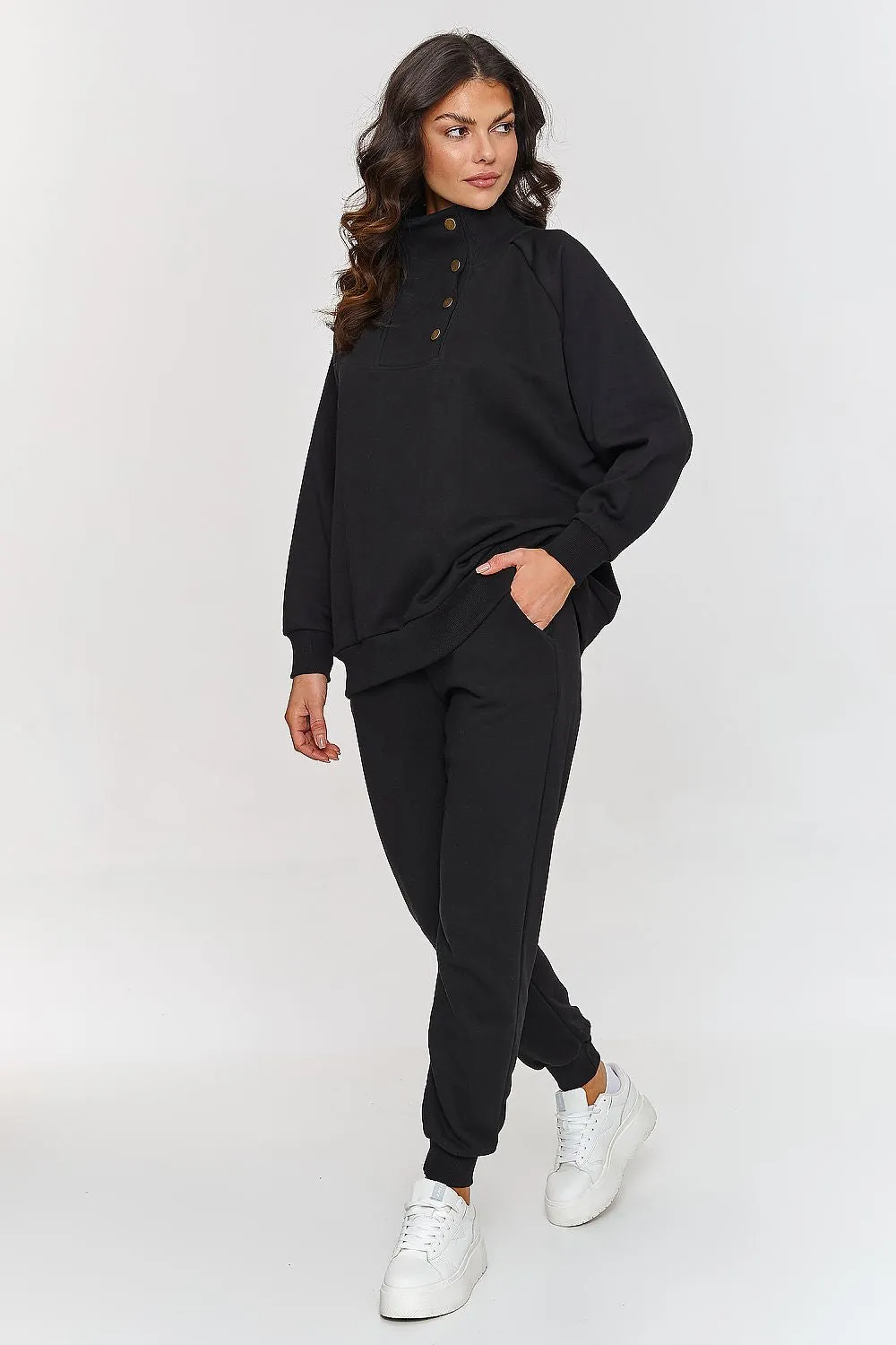 Snap-Fastened Luxe Blouse Set