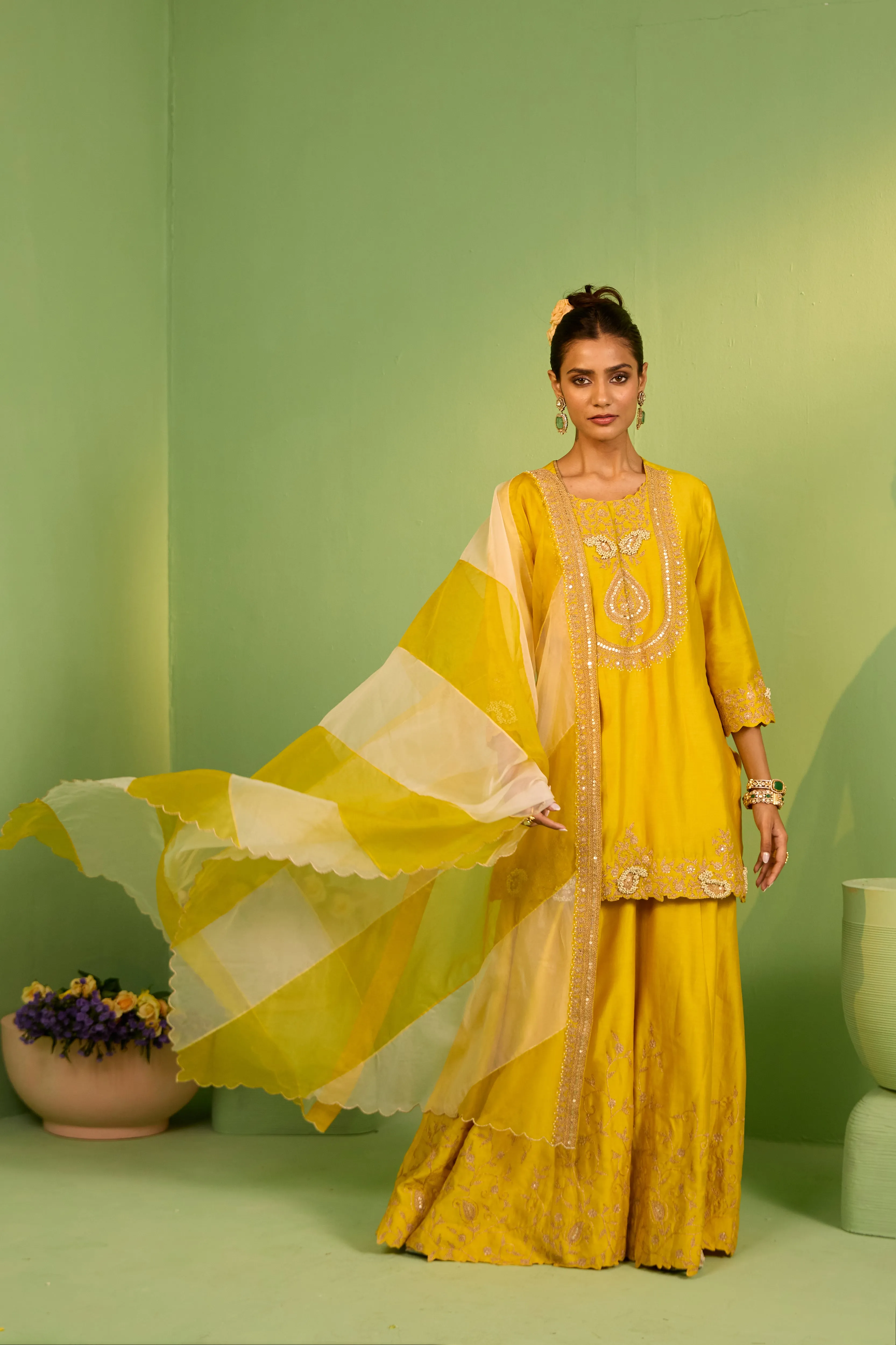 Sophia Chanderi Silk Sharara Set