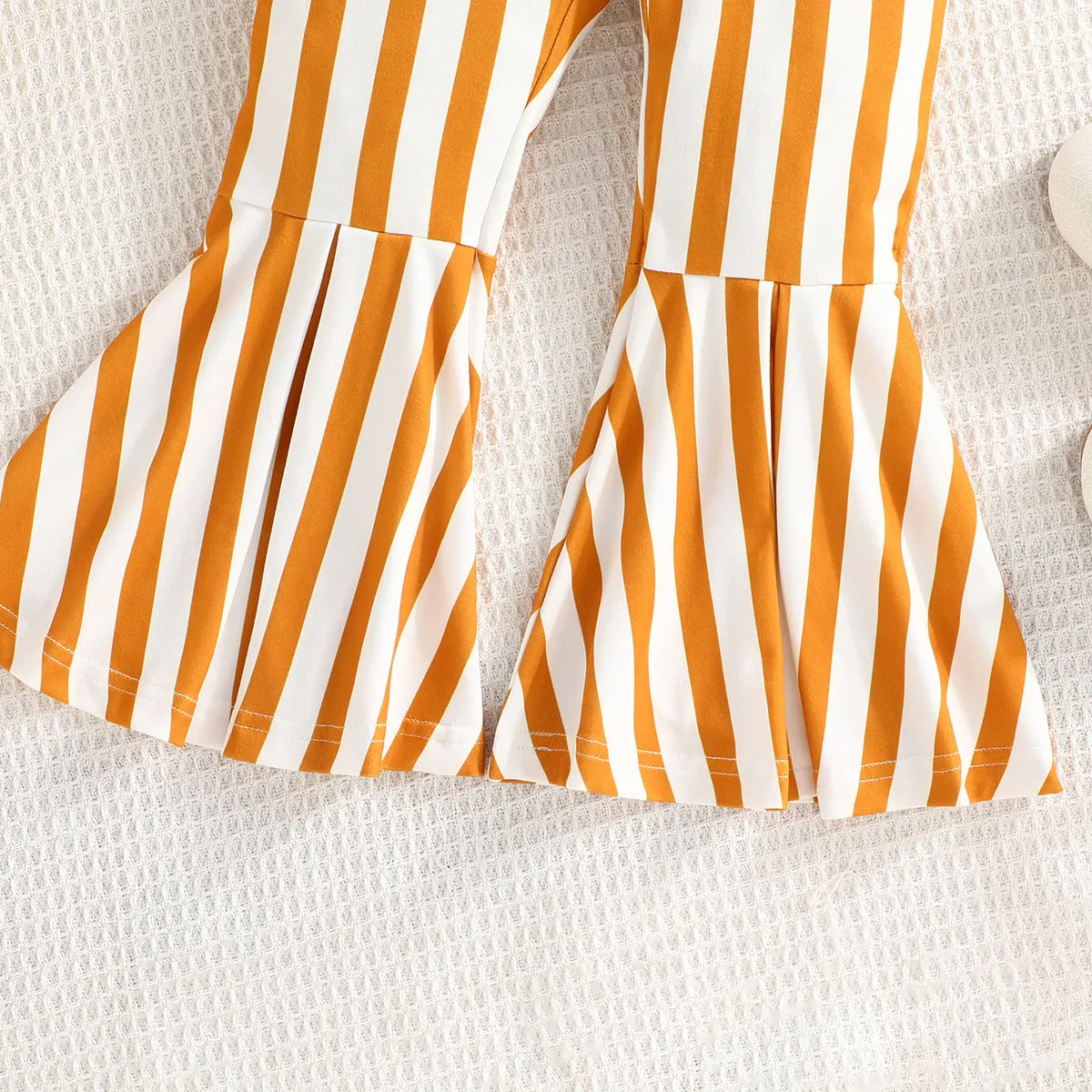 Summer solid color top suspender   striped horn pants fashionable and casual versatile one-piece generation