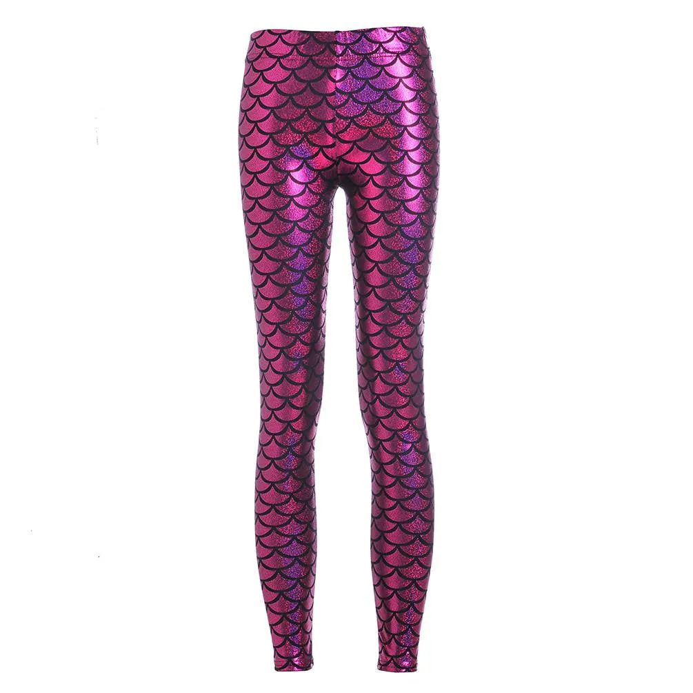 Summer style women's Scale leggings 10 color S-XL size Simulation mermaid pants Digital print colorful leggings