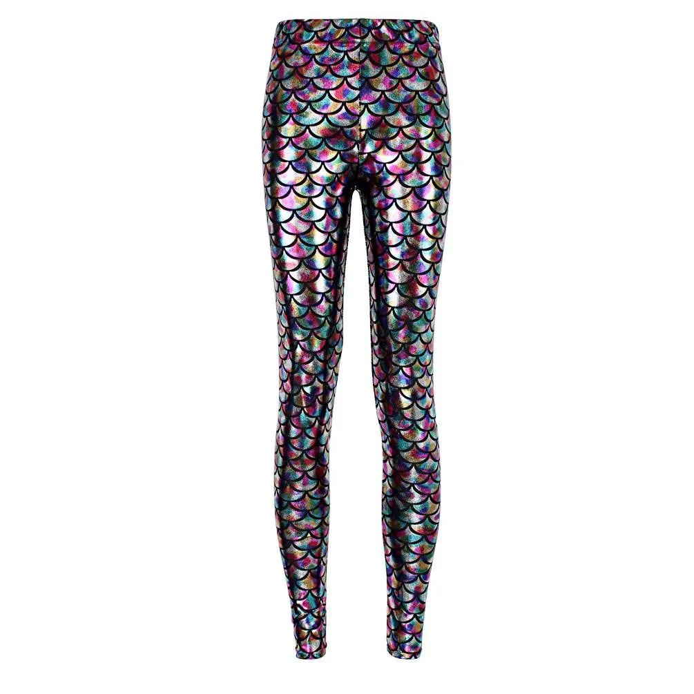 Summer style women's Scale leggings 10 color S-XL size Simulation mermaid pants Digital print colorful leggings