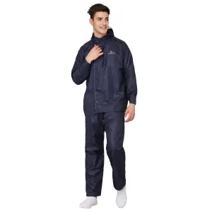 THE CLOWNFISH Rain Coat for Men XL: Waterproof Raincoat with Pants | Reversible | Blue