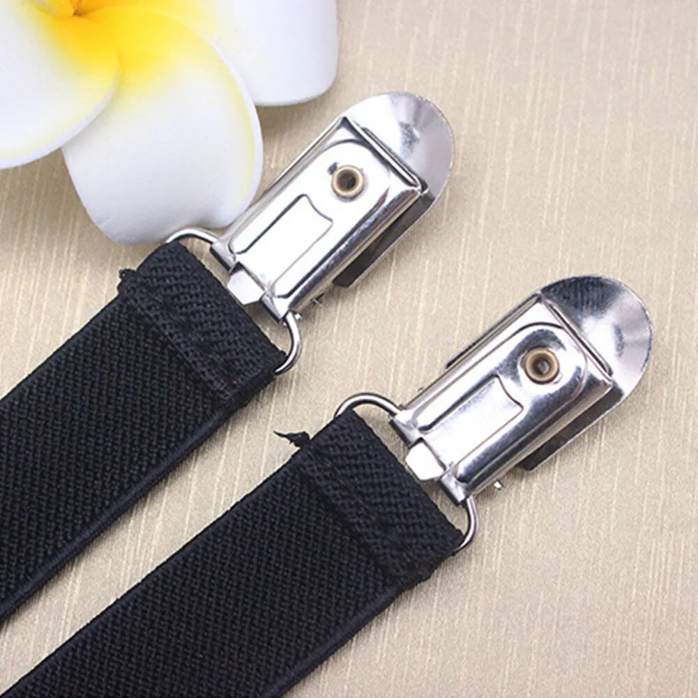 US 2-4 Pack Suspenders X-Back Wide Adjustable Solid Straight Heavy Duty Adults
