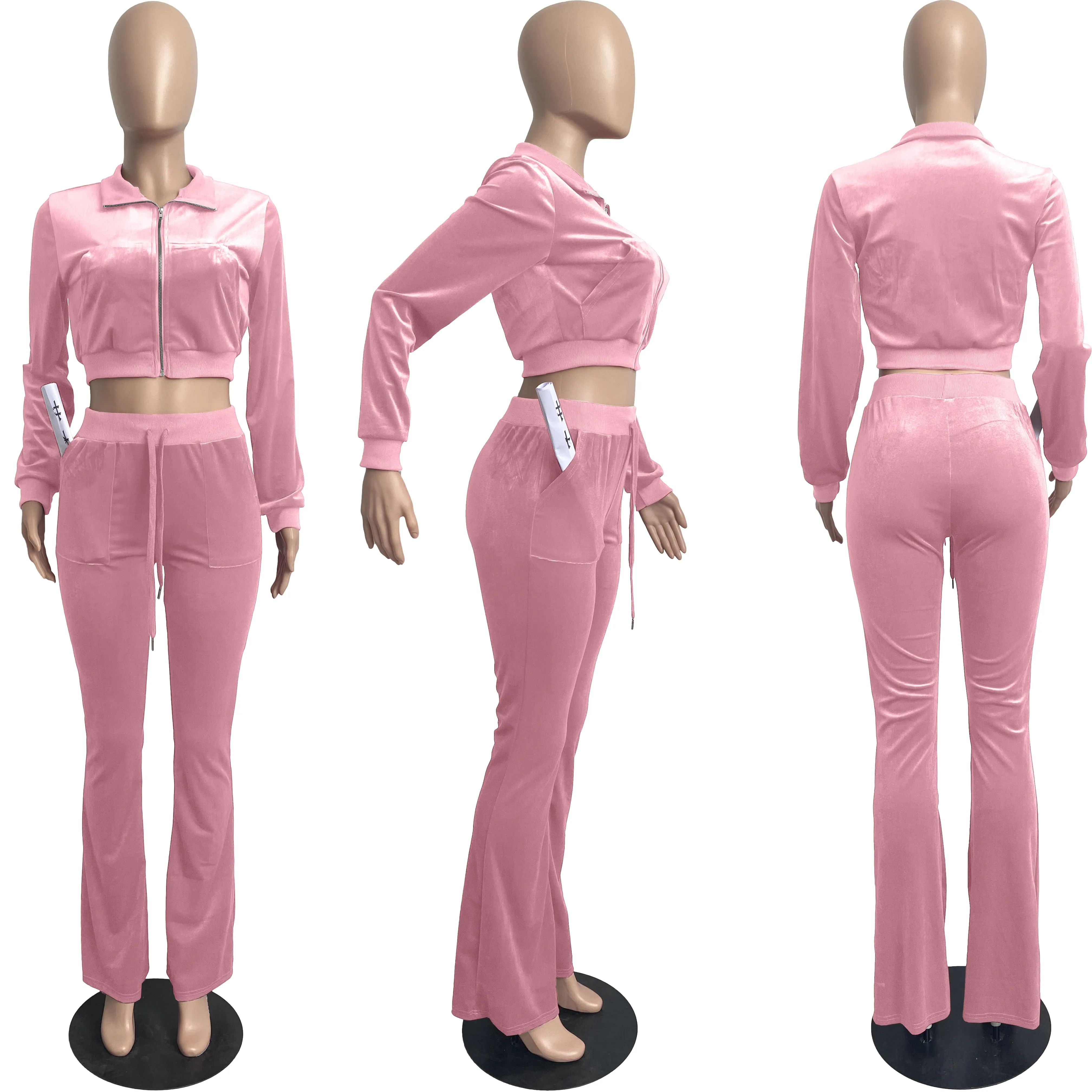 Women Velvet Jogging Sport Set