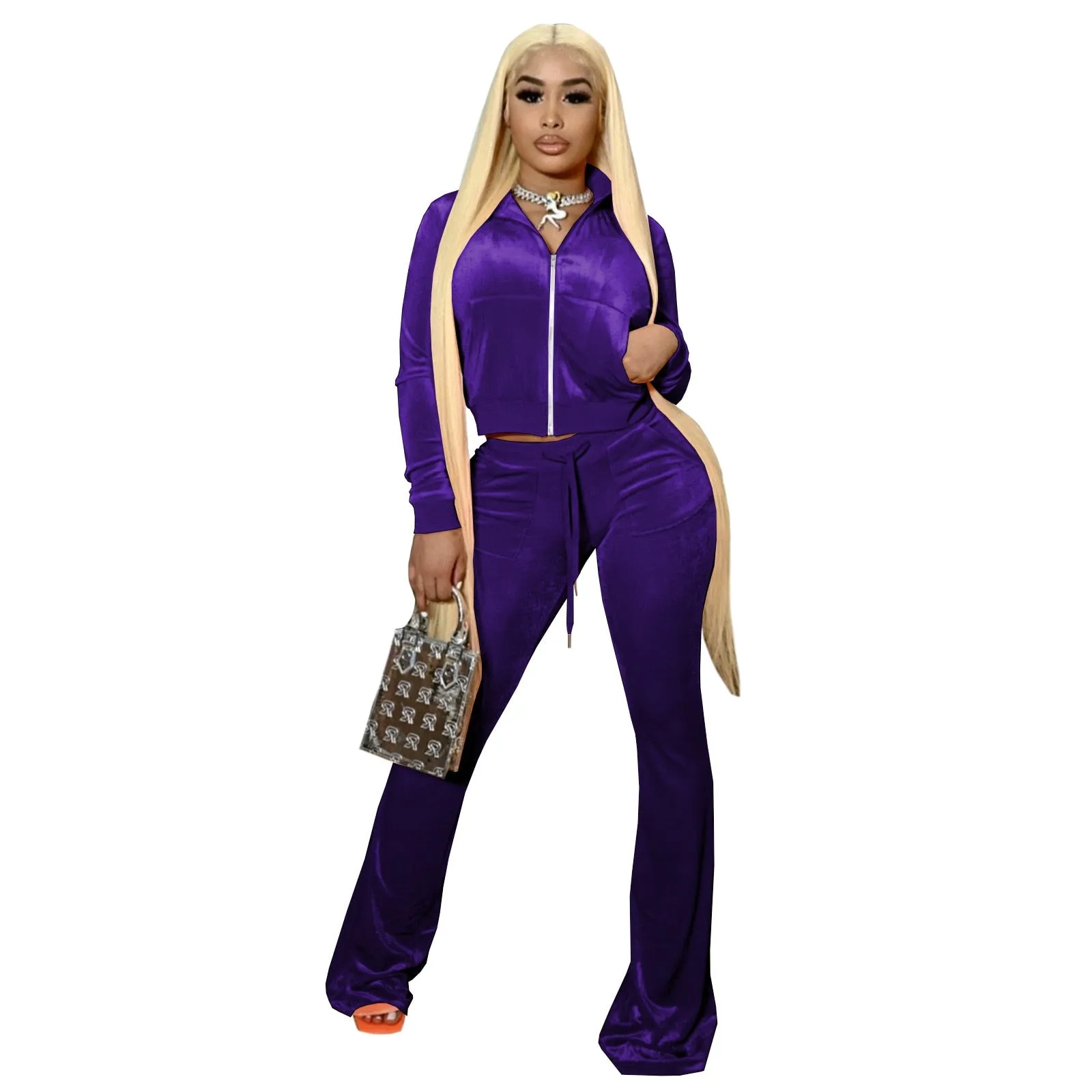 Women Velvet Jogging Sport Set