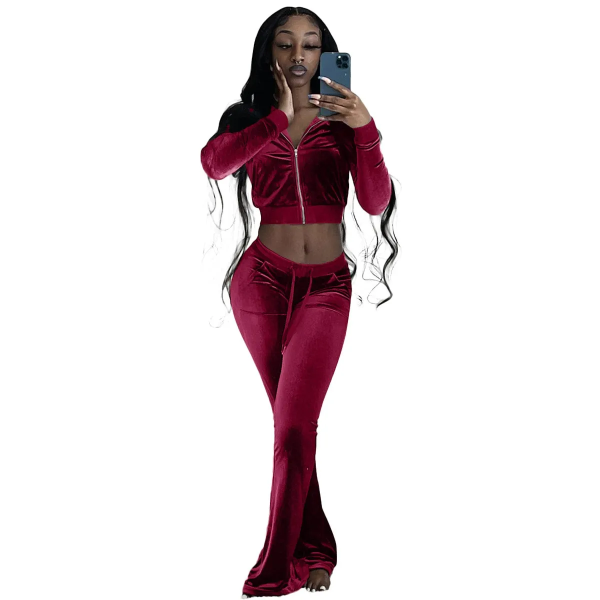 Women Velvet Jogging Sport Set