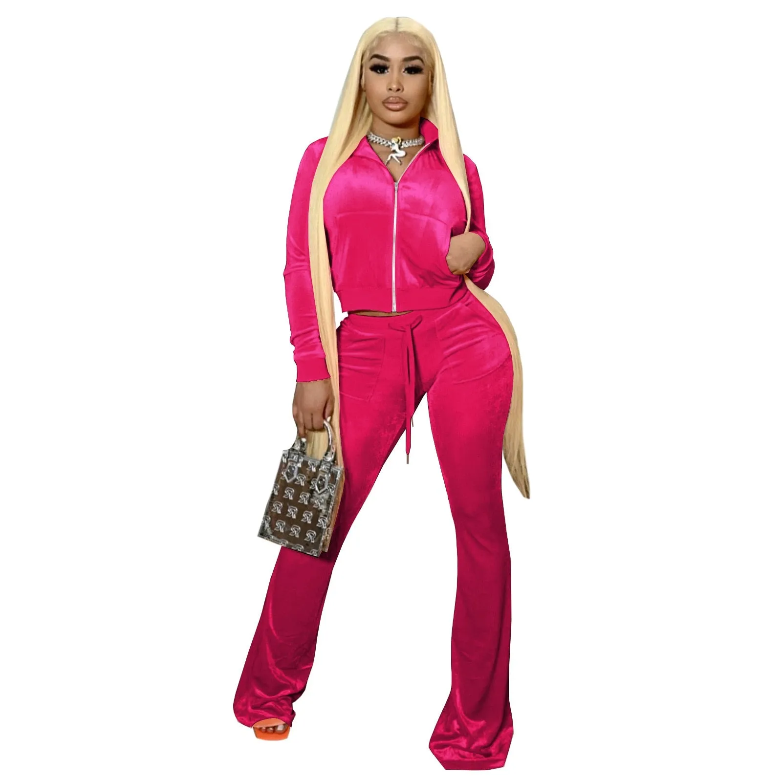 Women Velvet Jogging Sport Set