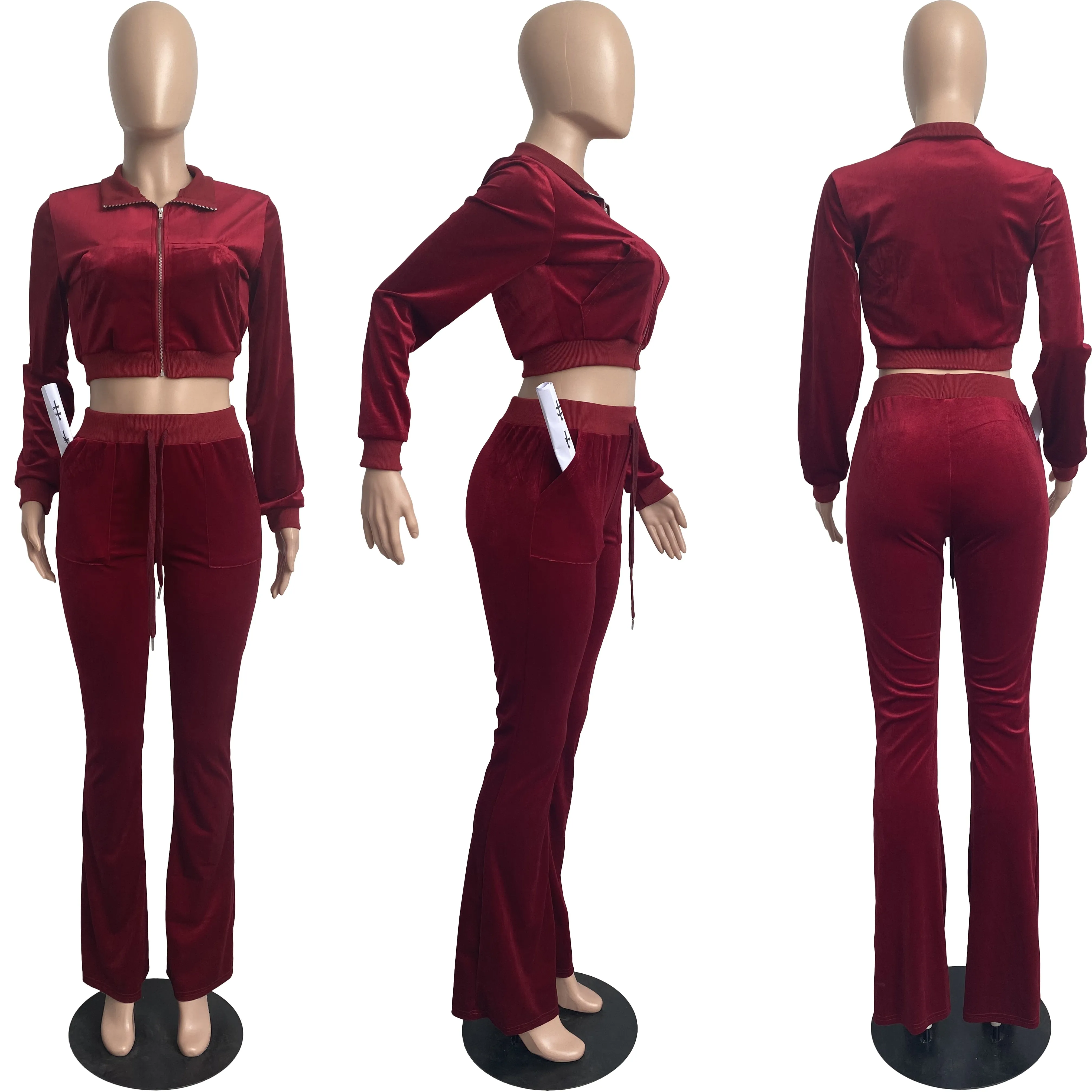Women Velvet Jogging Sport Set