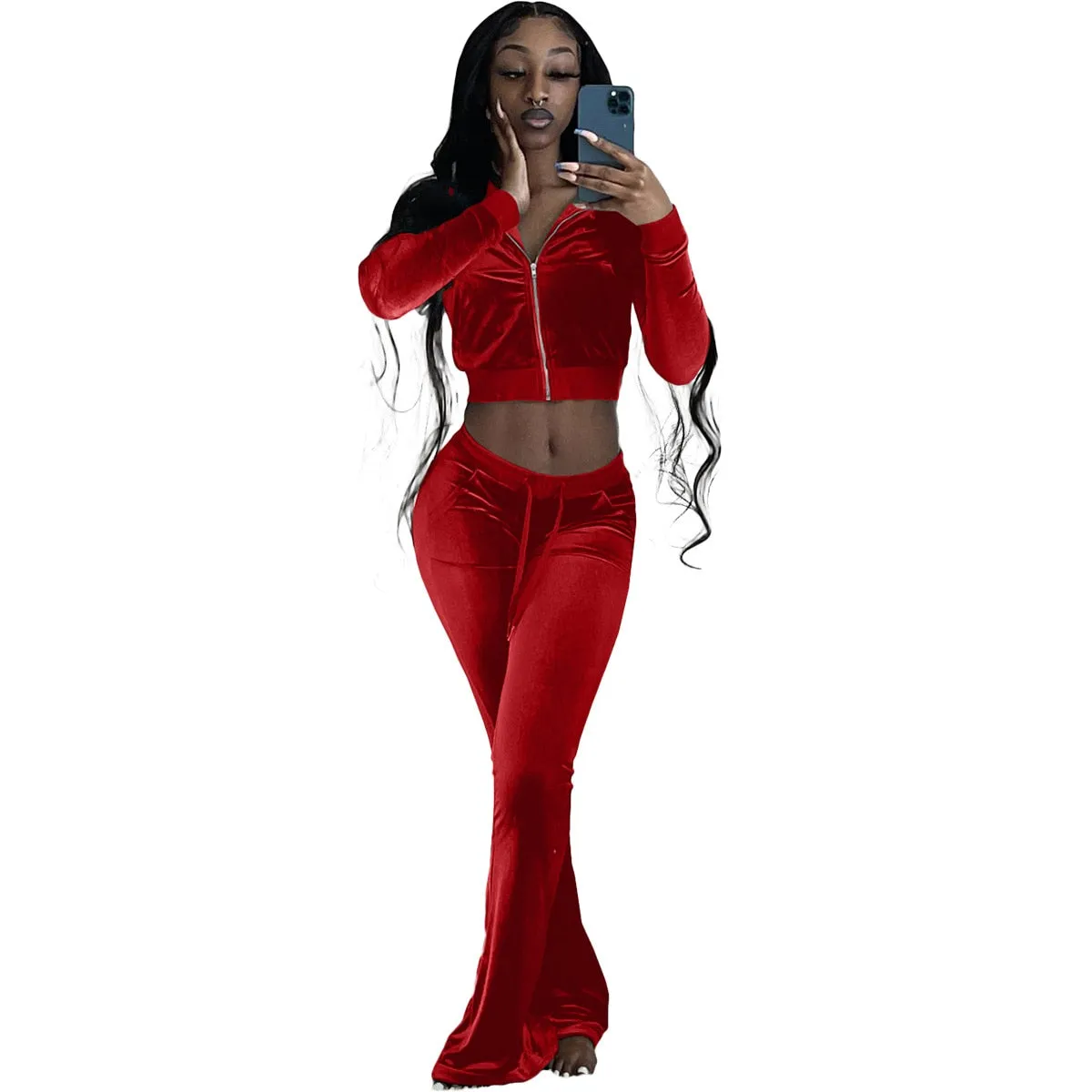 Women Velvet Jogging Sport Set