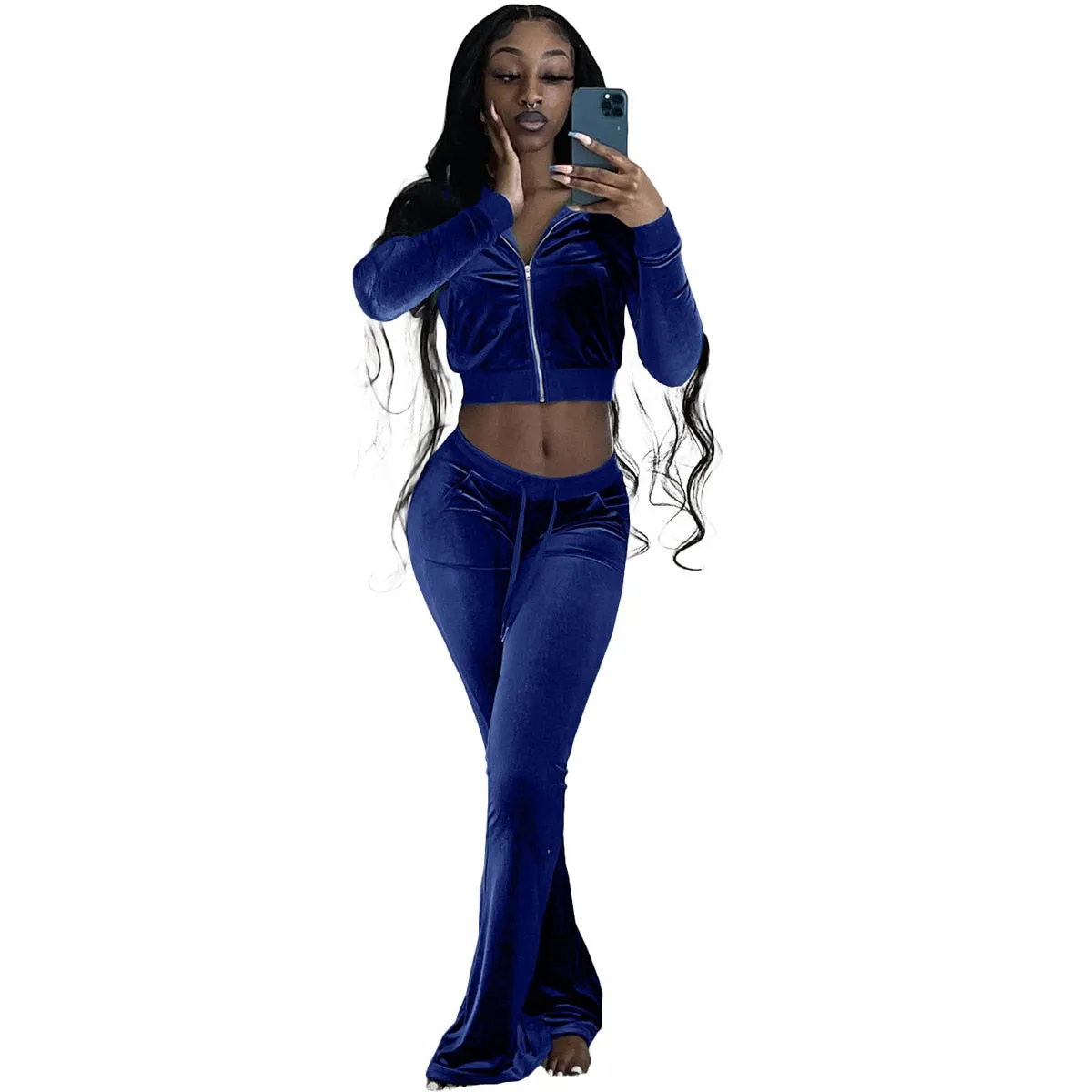 Women Velvet Jogging Sport Set