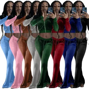 Women Velvet Jogging Sport Set