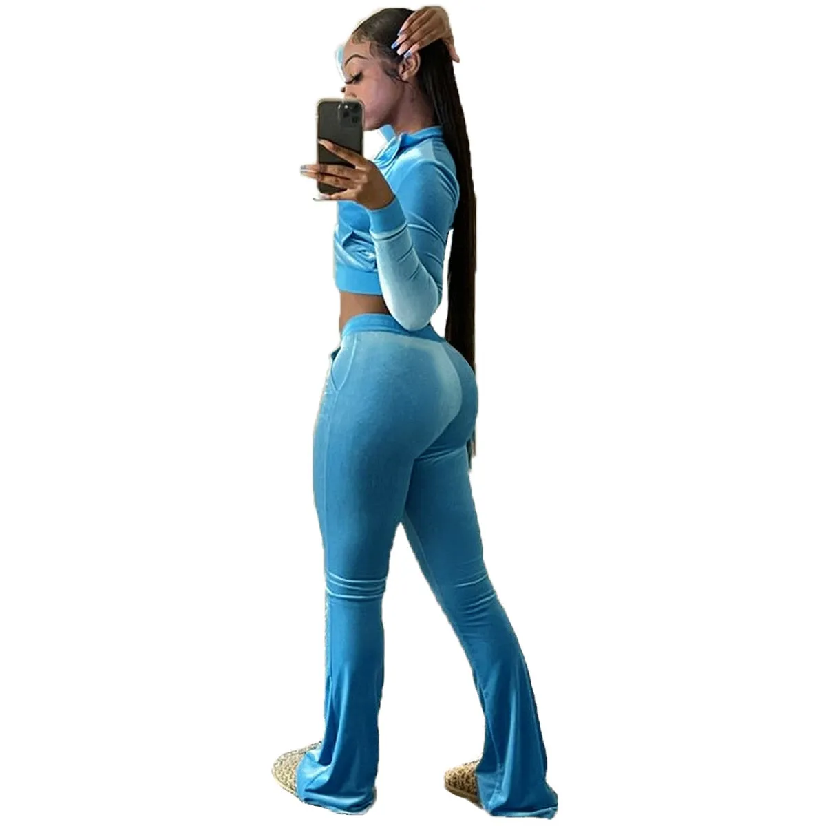 Women Velvet Jogging Sport Set