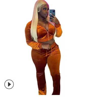 Women Velvet Jogging Sport Set
