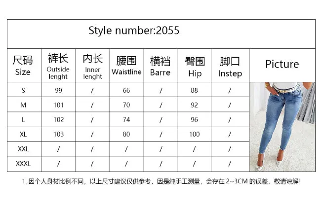 Women's Jeans Trendy High Waist Beaded Skinny Tappered Pants