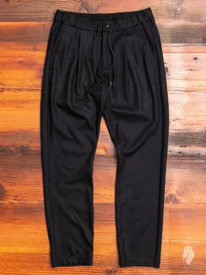 Wool Flannel Easy Pants in Black
