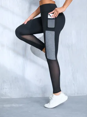 Yoga Pants High-Waisted Women's Sports Leggings,  with Reflective Accents, Athletic Leisure Tights, Breathable & Quick-Dry Fabric, Ideal for Gym & Casual Wear