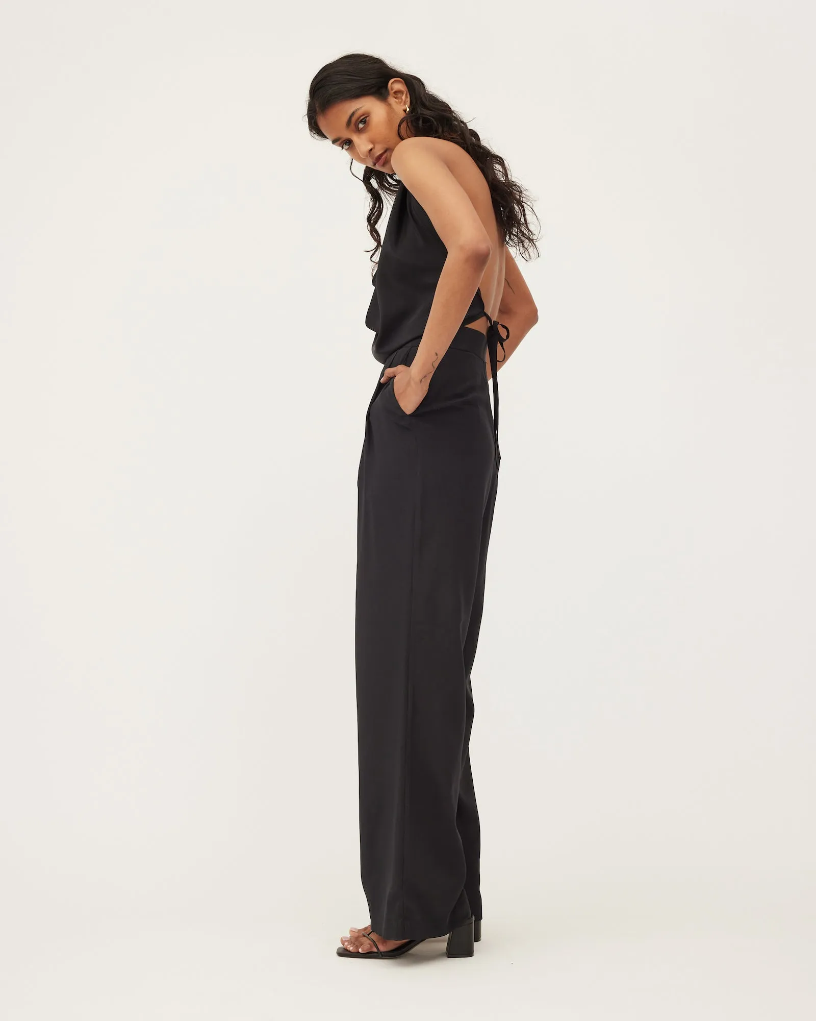 ZOE PANT | BLACK PURE SILK